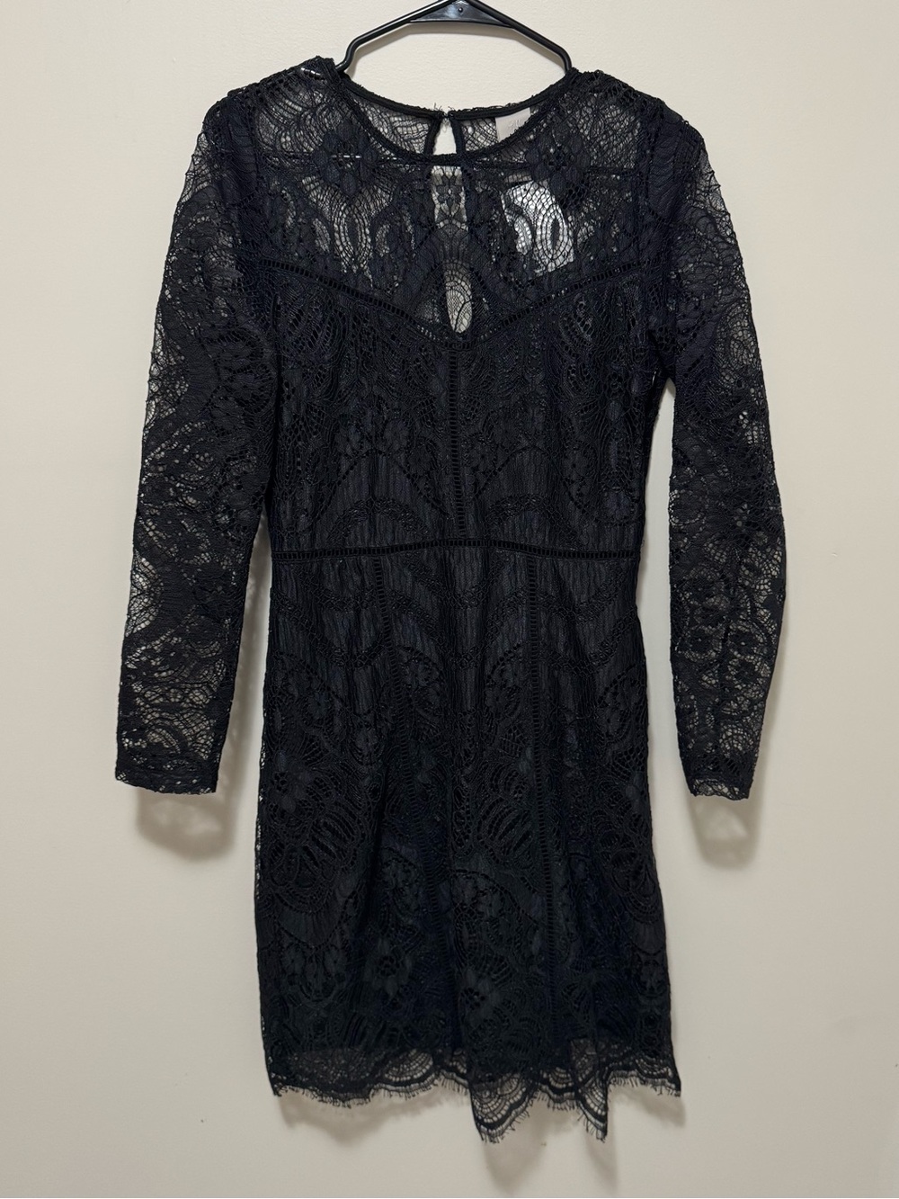 H&M Black Lace Long-Sleeve Cocktail Dress